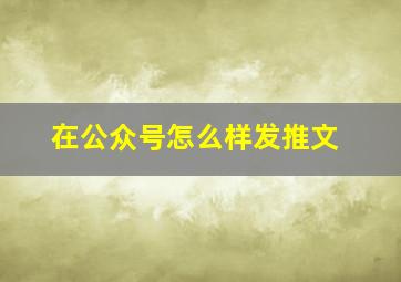 在公众号怎么样发推文