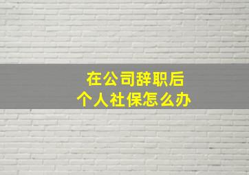 在公司辞职后个人社保怎么办