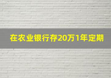 在农业银行存20万1年定期