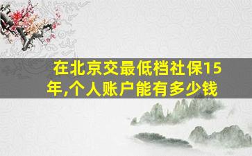 在北京交最低档社保15年,个人账户能有多少钱