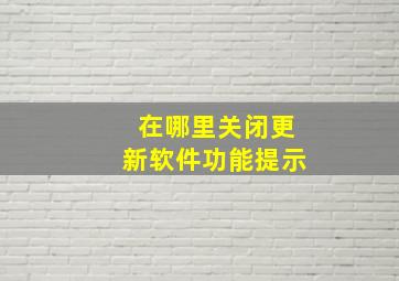 在哪里关闭更新软件功能提示