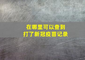 在哪里可以查到打了新冠疫苗记录