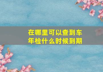 在哪里可以查到车年检什么时候到期