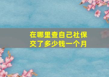 在哪里查自己社保交了多少钱一个月