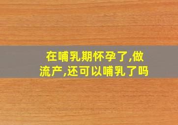 在哺乳期怀孕了,做流产,还可以哺乳了吗