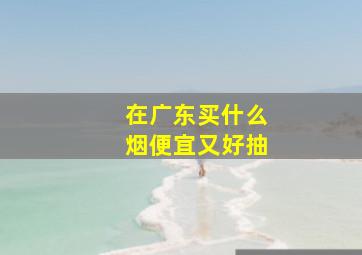 在广东买什么烟便宜又好抽