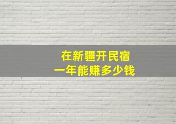 在新疆开民宿一年能赚多少钱