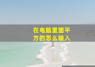 在电脑里面平方的怎么输入