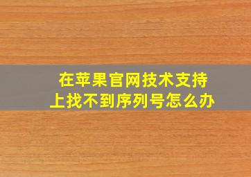 在苹果官网技术支持上找不到序列号怎么办