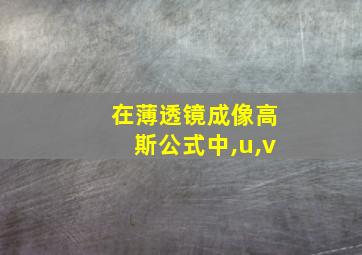 在薄透镜成像高斯公式中,u,v