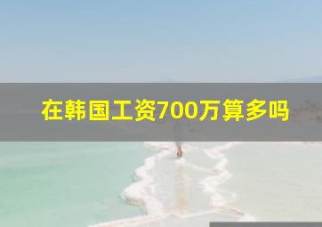 在韩国工资700万算多吗