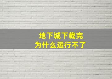 地下城下载完为什么运行不了