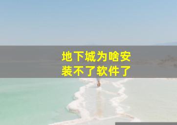 地下城为啥安装不了软件了