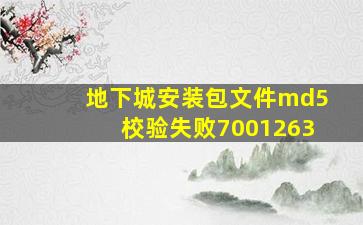 地下城安装包文件md5校验失败7001263