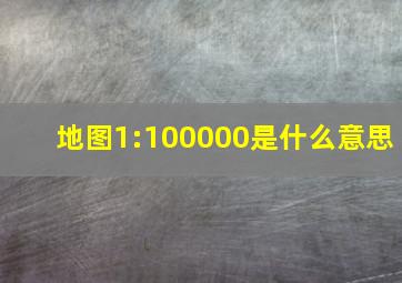 地图1:100000是什么意思