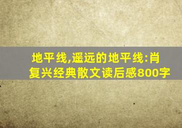 地平线,遥远的地平线:肖复兴经典散文读后感800字