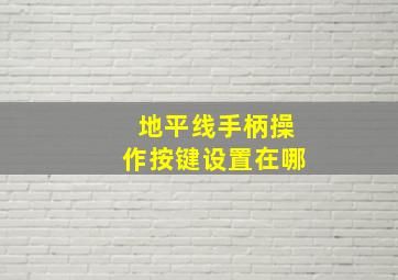 地平线手柄操作按键设置在哪