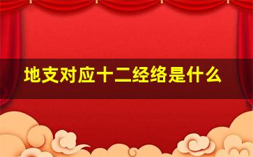 地支对应十二经络是什么