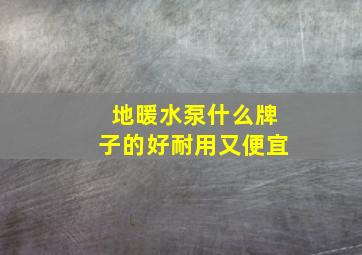 地暖水泵什么牌子的好耐用又便宜