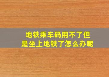 地铁乘车码用不了但是坐上地铁了怎么办呢