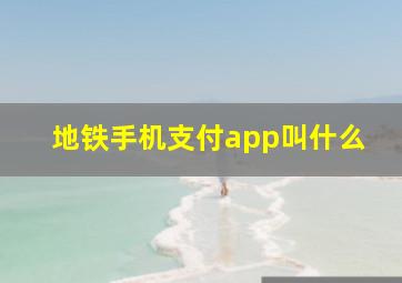 地铁手机支付app叫什么