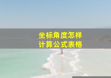 坐标角度怎样计算公式表格