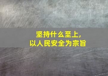 坚持什么至上,以人民安全为宗旨