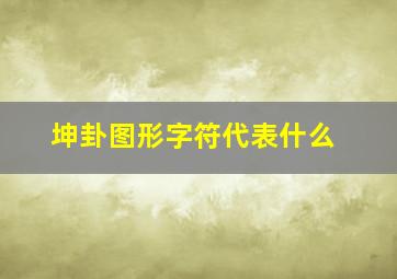 坤卦图形字符代表什么