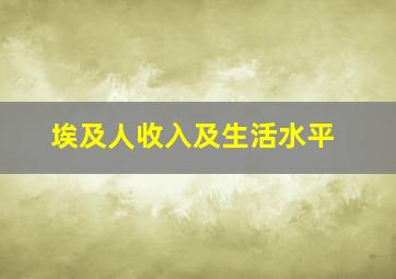 埃及人收入及生活水平