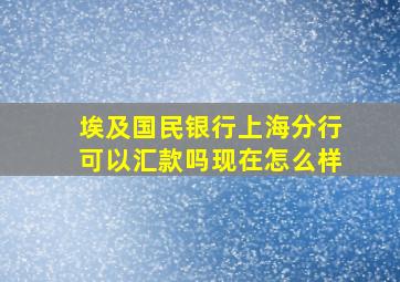 埃及国民银行上海分行可以汇款吗现在怎么样