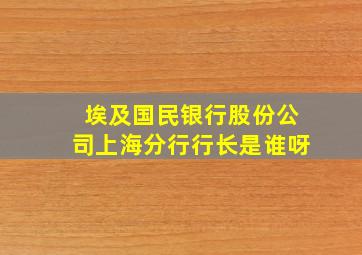 埃及国民银行股份公司上海分行行长是谁呀