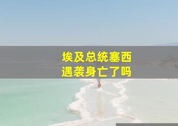 埃及总统塞西遇袭身亡了吗