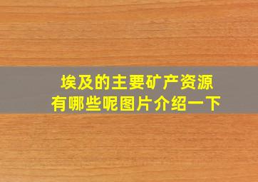 埃及的主要矿产资源有哪些呢图片介绍一下