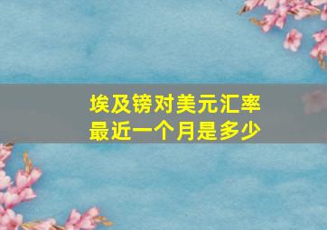 埃及镑对美元汇率最近一个月是多少