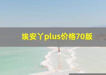 埃安丫plus价格70版