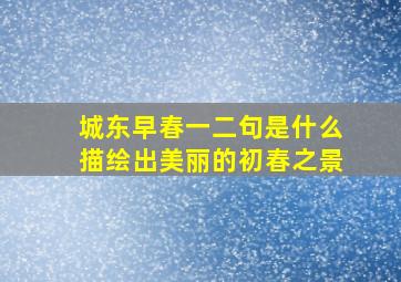 城东早春一二句是什么描绘出美丽的初春之景