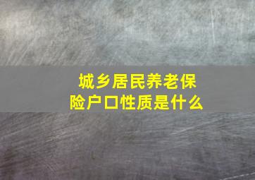 城乡居民养老保险户口性质是什么