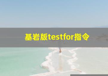 基岩版testfor指令