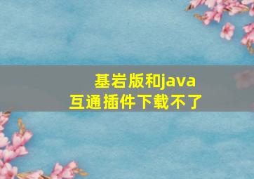 基岩版和java互通插件下载不了