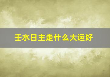 壬水日主走什么大运好