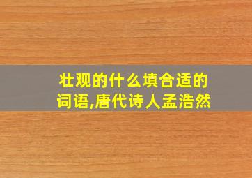 壮观的什么填合适的词语,唐代诗人孟浩然