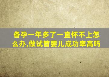 备孕一年多了一直怀不上怎么办,做试管婴儿成功率高吗