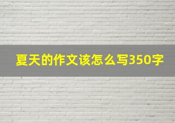 夏天的作文该怎么写350字