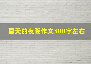 夏天的夜晚作文300字左右