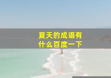 夏天的成语有什么百度一下