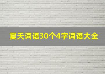 夏天词语30个4字词语大全