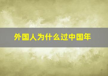 外国人为什么过中国年