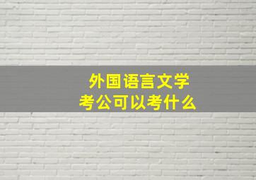 外国语言文学考公可以考什么