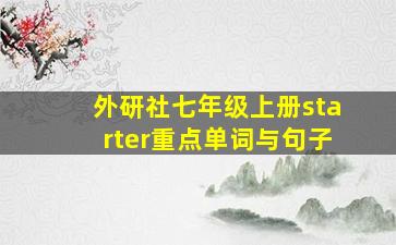 外研社七年级上册starter重点单词与句子