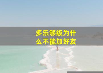 多乐够级为什么不能加好友